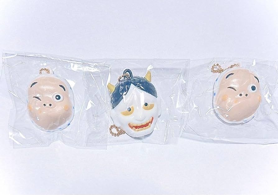 Amazon.co.jp: 般若 ひょっとこ お面 キーホルダー ガチャ o